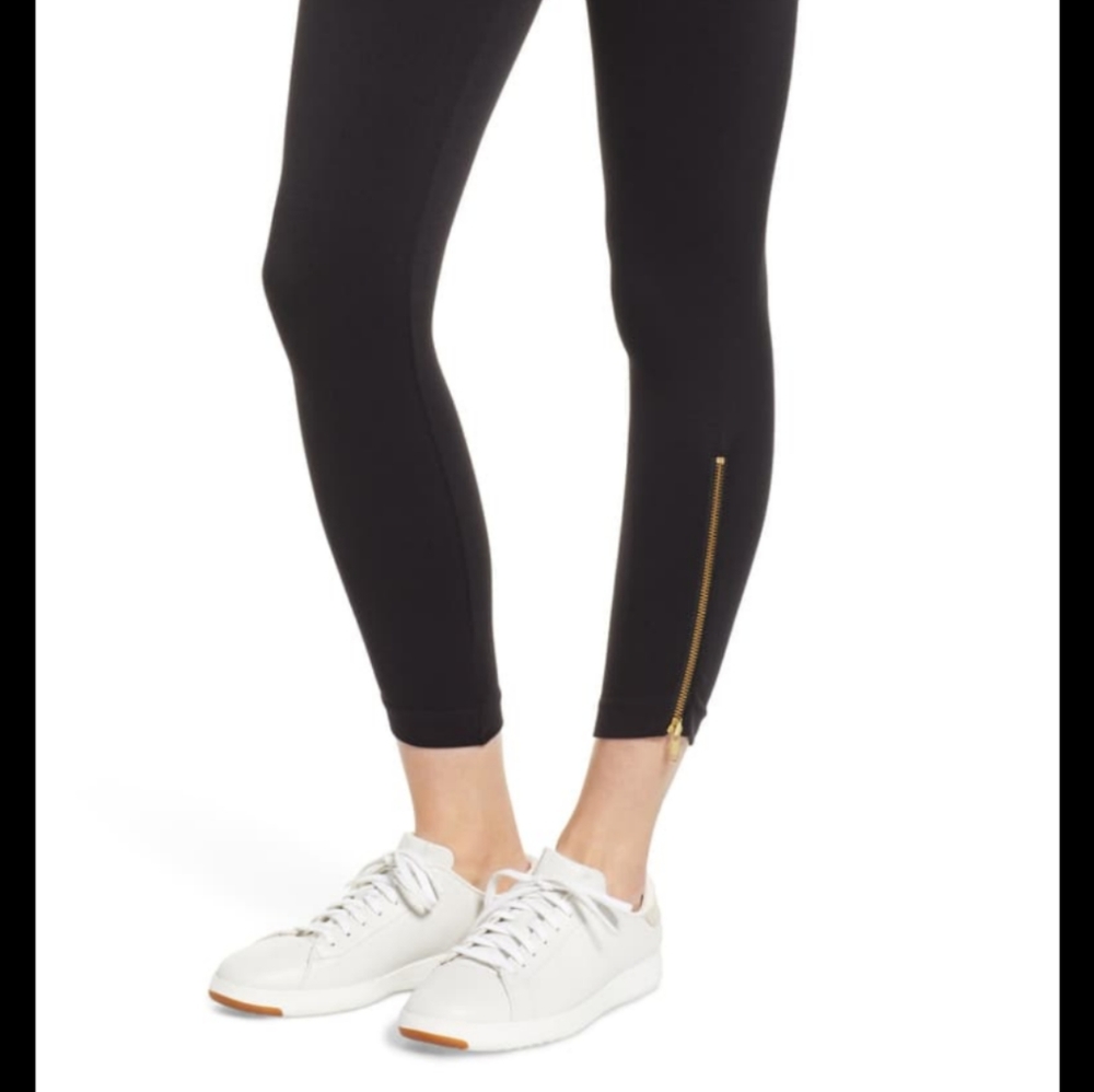 Spanx gold zipper detail leggings